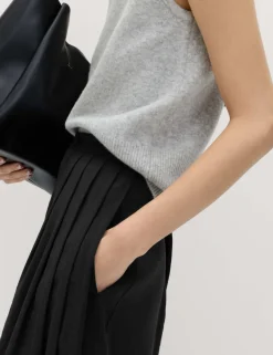 Pleat Front Palazzo Trousers
