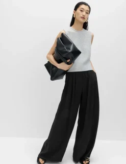 Pleat Front Palazzo Trousers
