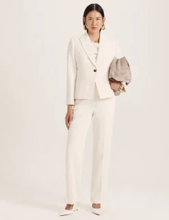 Pleat Front Straight Leg Trousers
