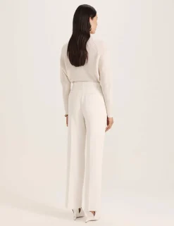 Pleat Front Straight Leg Trousers