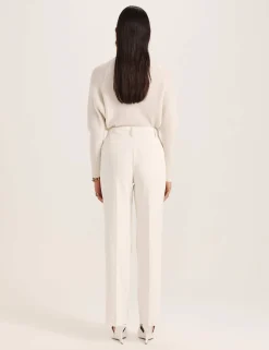 Pleat Front Straight Leg Trousers