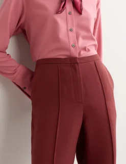 Pleat Front Straight Leg Trousers