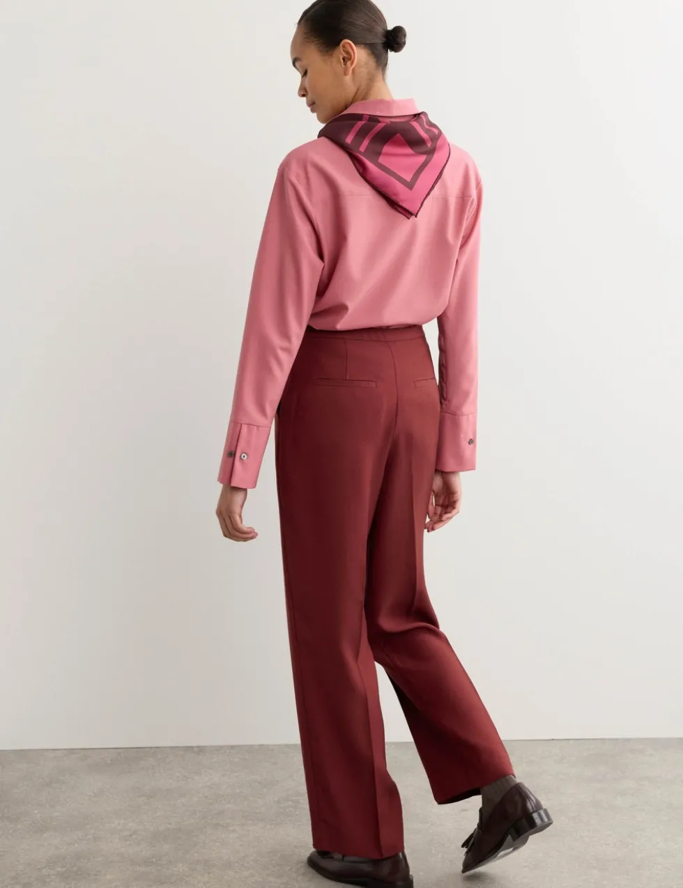 Pleat Front Straight Leg Trousers