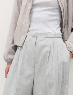 Pleat Front Wide Leg Palazzo Trousers