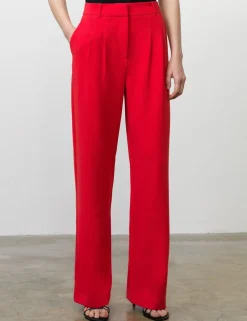 Pleat Front Wide Leg Trousers