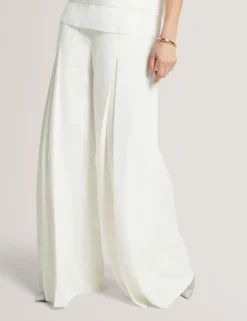 Pleat Front Wide Leg Trousers