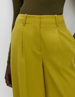 Pleat Front Wide Leg Trousers