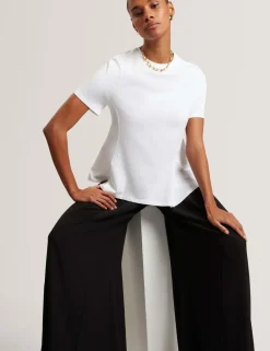 Pleat Front Wide Leg Trousers
