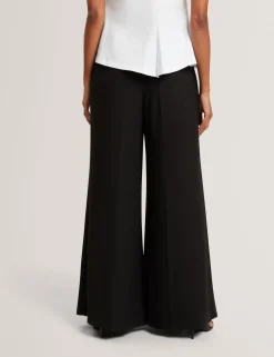 Pleat Front Wide Leg Trousers
