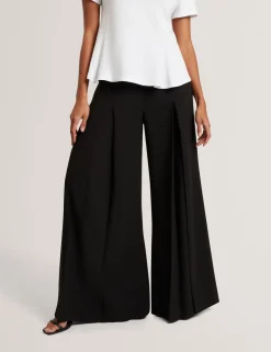 Pleat Front Wide Leg Trousers