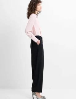 Pleated Barrel Leg Ankle Grazer Trousers