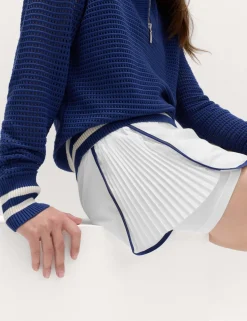 Pleated Layered High Waisted Shorts