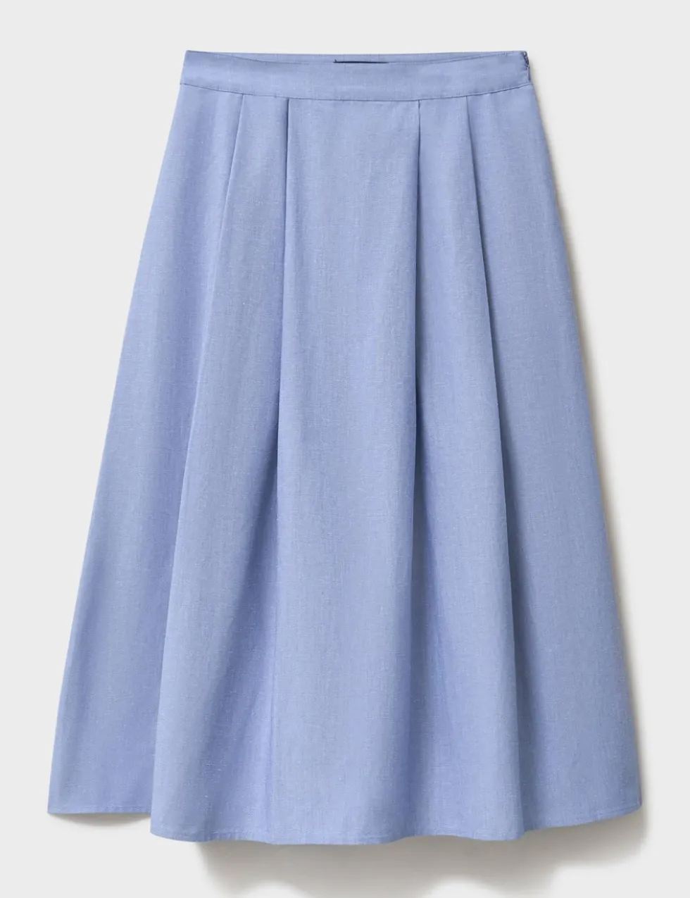 Pleated Midi Skirt with Linen
