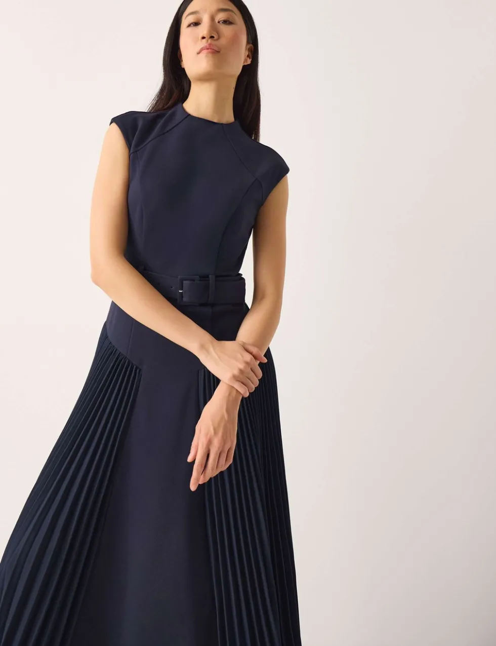 Pleated Mini Skater Dress