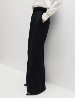 Pleated Wide Leg Trousers