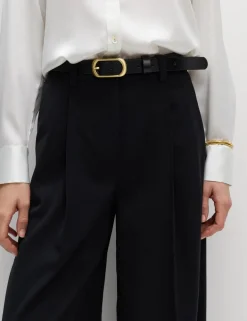 Pleated Wide Leg Trousers