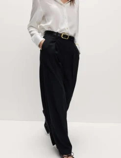 Pleated Wide Leg Trousers