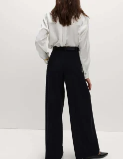 Pleated Wide Leg Trousers