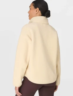 Plush Half Zip Funnel Neck Fleece Jacket