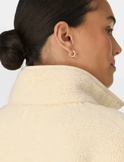 Plush Half Zip Funnel Neck Fleece Jacket