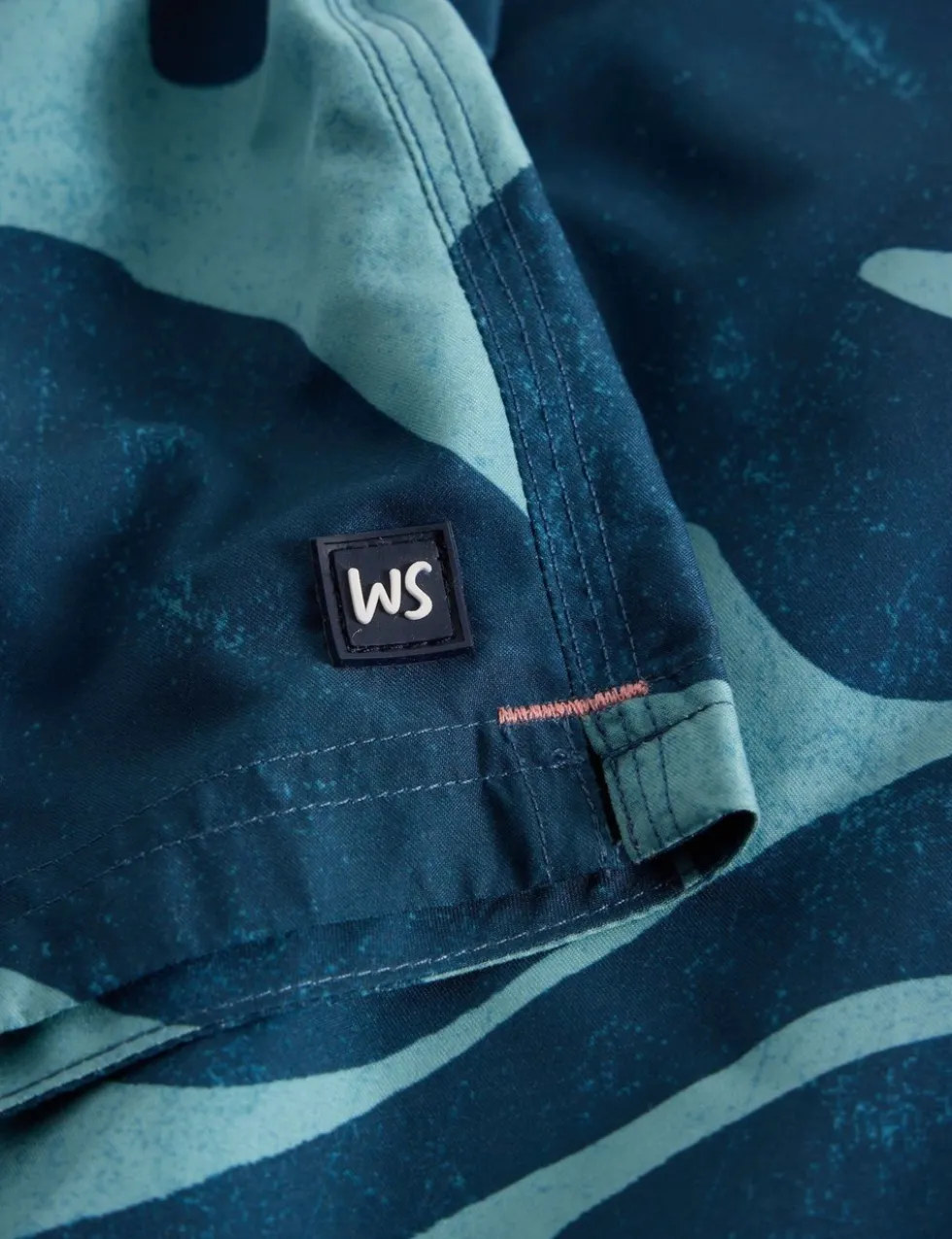 Pocketed Abstract Print Swim Shorts