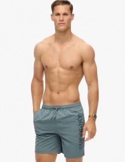 Pocketed Embroidered Logo Swim Shorts