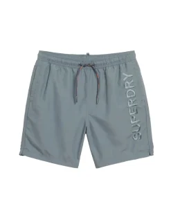 Pocketed Embroidered Logo Swim Shorts
