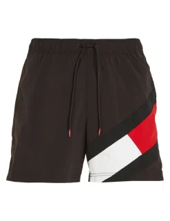 Pocketed Signature Flag Swim Shorts