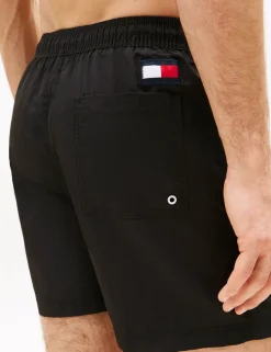 Pocketed Signature Flag Swim Shorts