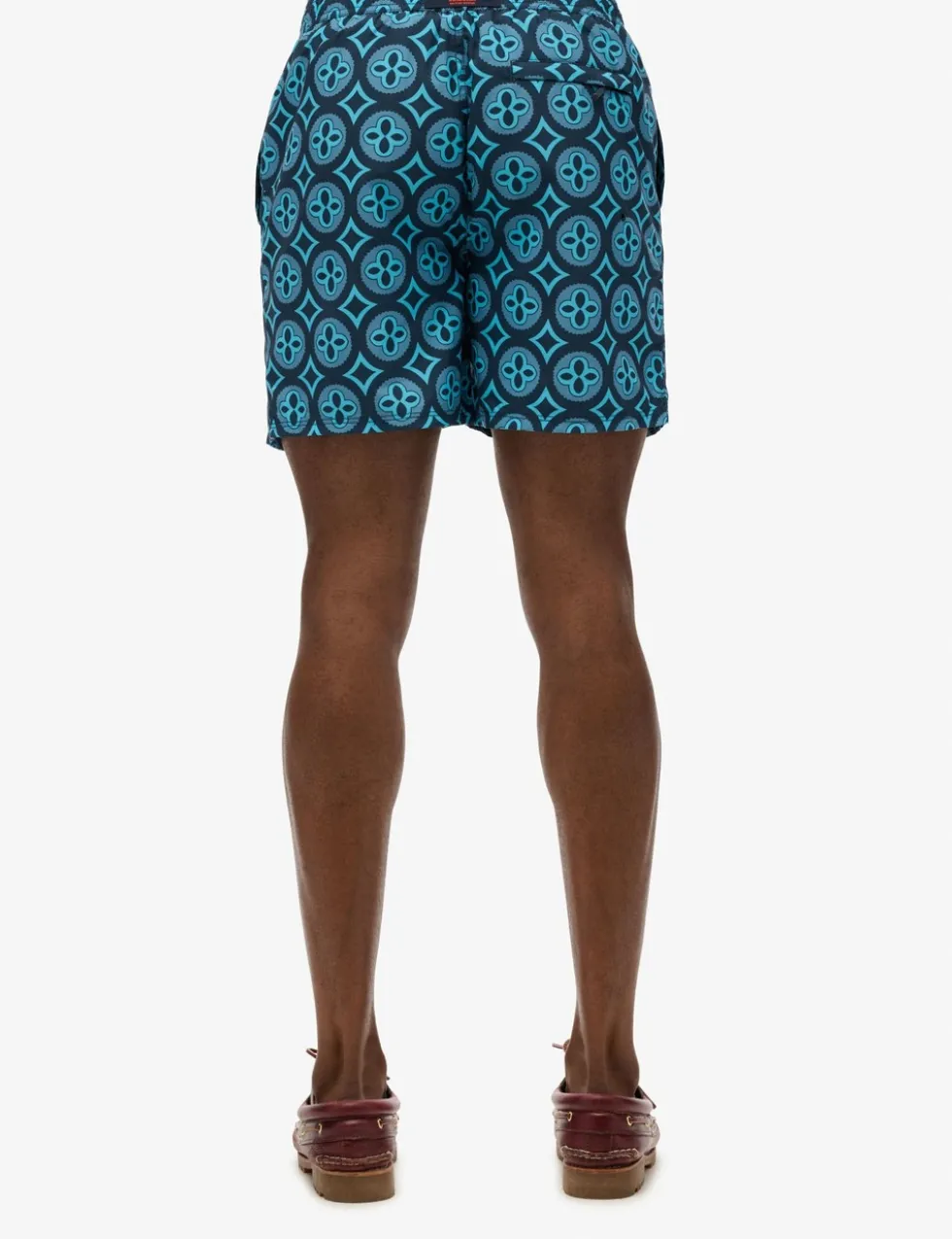 Pocketed Tile Print Swim Shorts