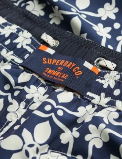 Pocketed Tile Print Swim Shorts
