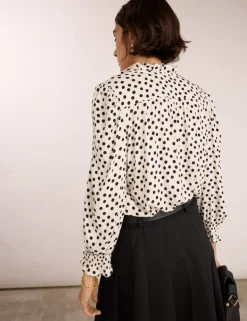 Polka Dot Button Through Blouse