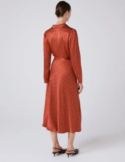 Polka Dot Collared Midi Tea Dress