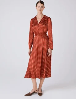 Polka Dot Collared Midi Tea Dress