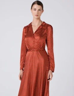 Polka Dot Collared Midi Tea Dress