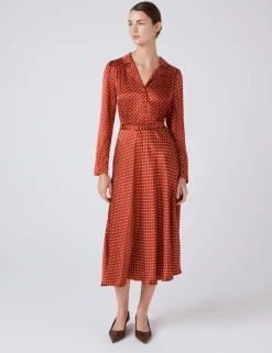 Polka Dot Collared Midi Tea Dress