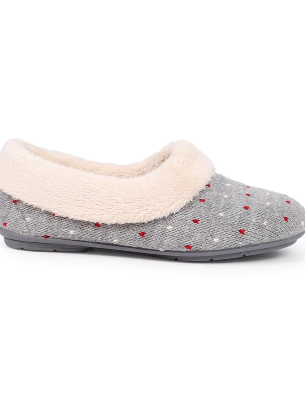 Polka Dot Faux Fur Lined Slippers