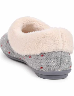 Polka Dot Faux Fur Lined Slippers