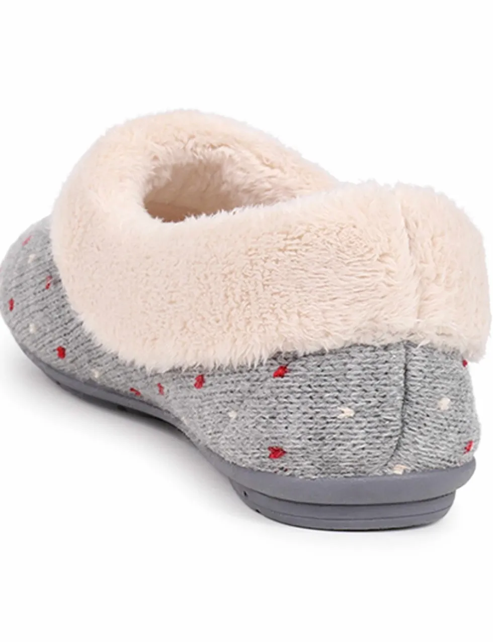 Polka Dot Faux Fur Lined Slippers
