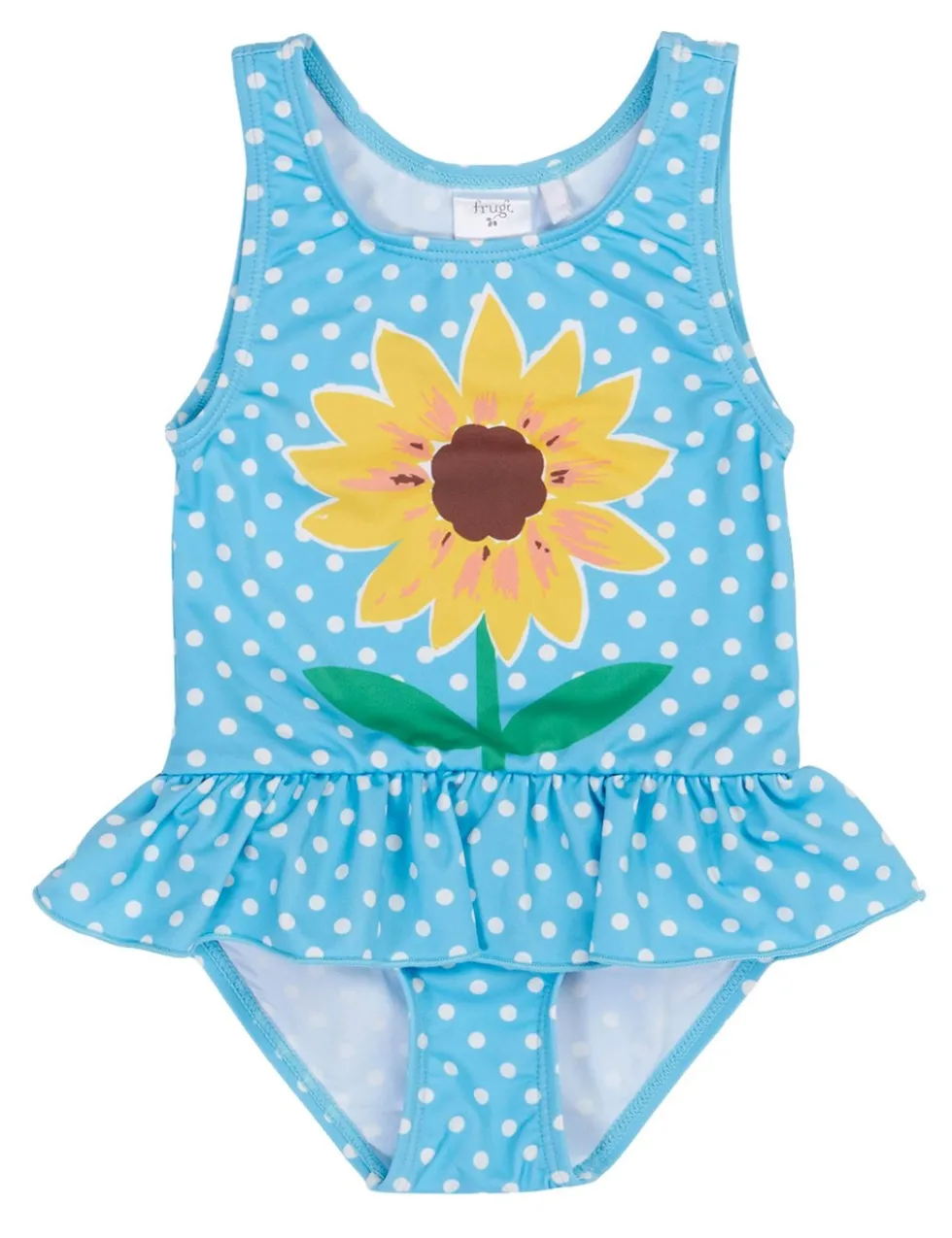 Polka Dot Flower Frill Swimsuit (0-4 Yrs)