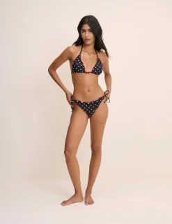 Polka Dot Frill Edge Tie Side Bikini Bottoms