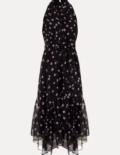 Polka Dot Halter Neck Midi Skater Dress