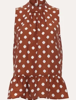 Polka Dot High Neck Blouse