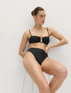 Polka Dot High Waisted Bikini Bottom