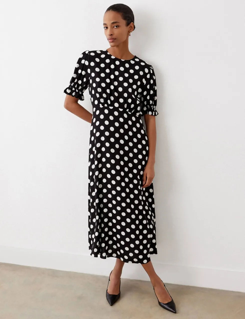 Polka Dot Midi Tea Dress