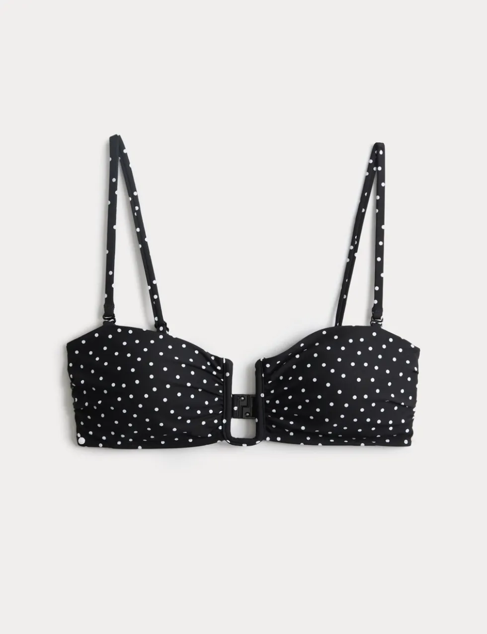 Polka Dot Padded U-Wire Bandeau Bikini Top