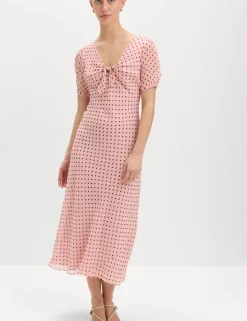 Polka Dot Puff Sleeve Midaxi Tea Dress