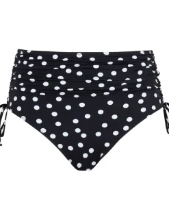 Polka Dot Ruched High Waisted Bikini Bottoms