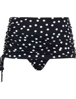 Polka Dot Skirted Ruched Bikini Bottoms