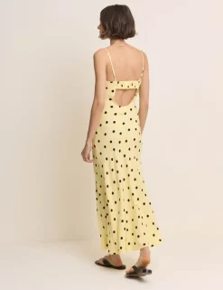 Polka Dot Square Neck Maxi Slip Dress